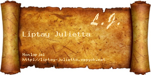 Liptay Julietta névjegykártya
